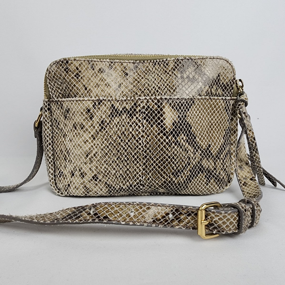 Margot Reptile Print Leather Crossbody Purse