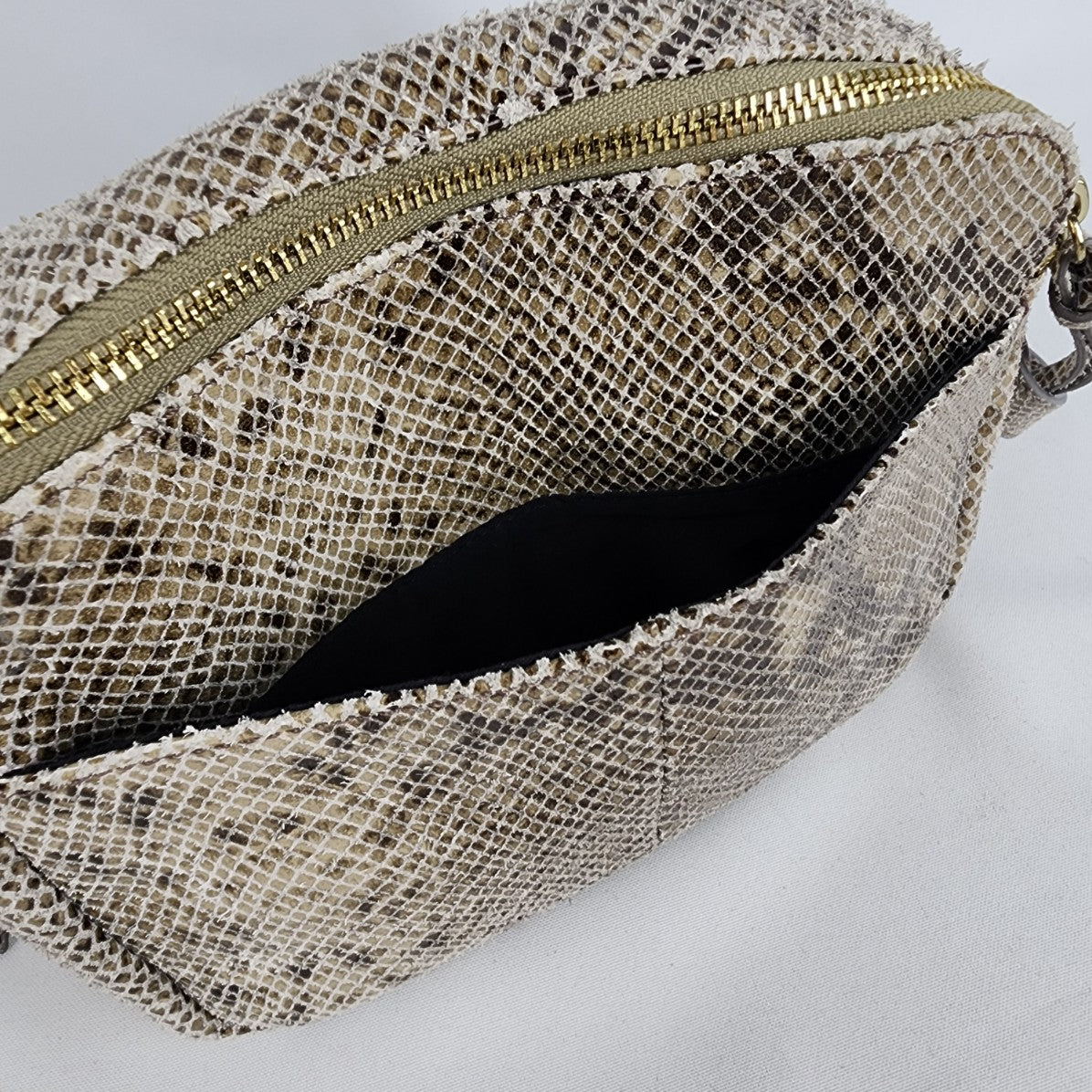 Margot Reptile Print Leather Crossbody Purse