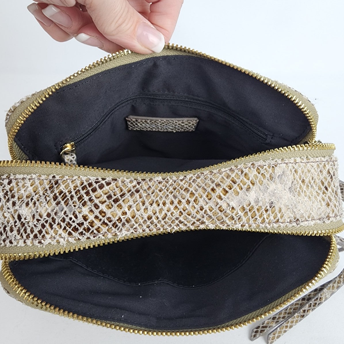 Margot Reptile Print Leather Crossbody Purse