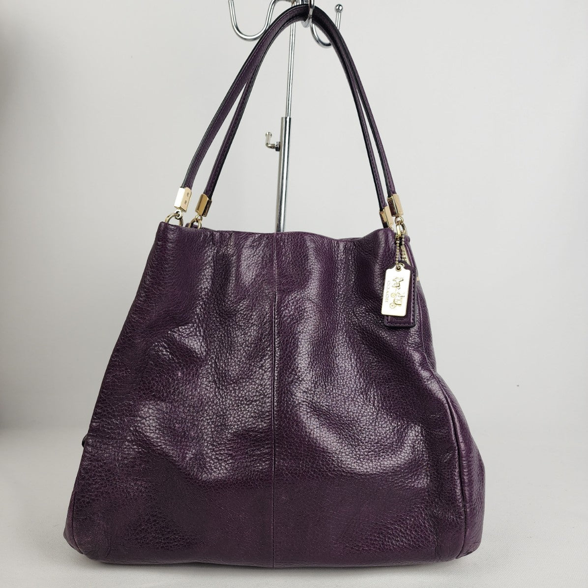 Coach Purple Leather 3 Section Purse