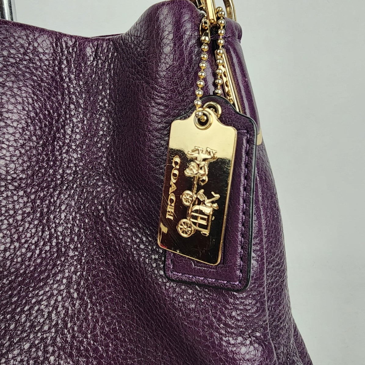 Coach Purple Leather 3 Section Purse