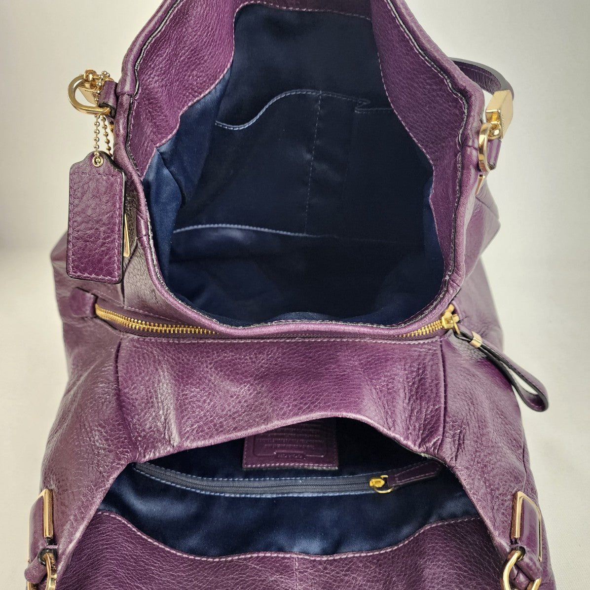 Coach Purple Leather 3 Section Purse