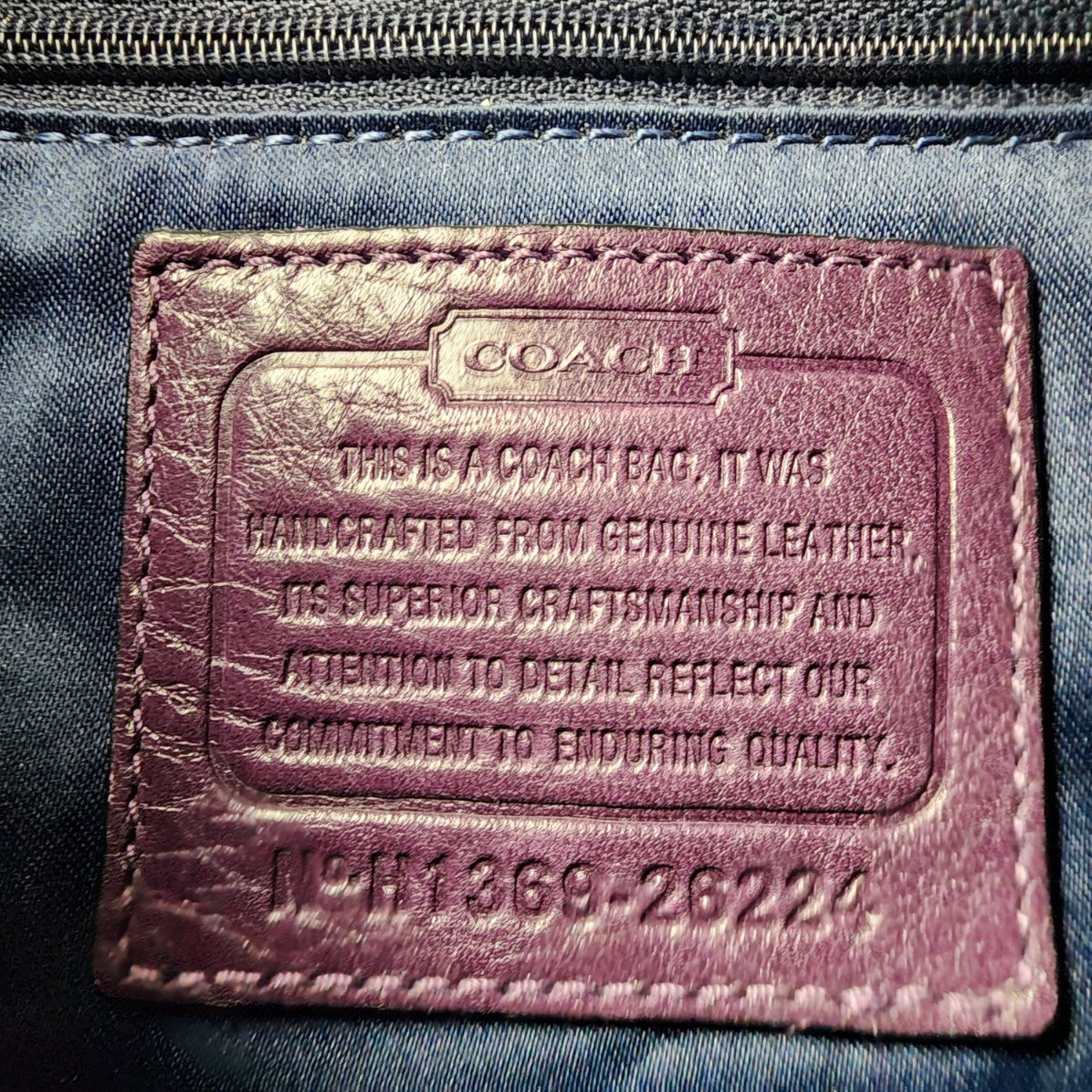 Coach Purple Leather 3 Section Purse