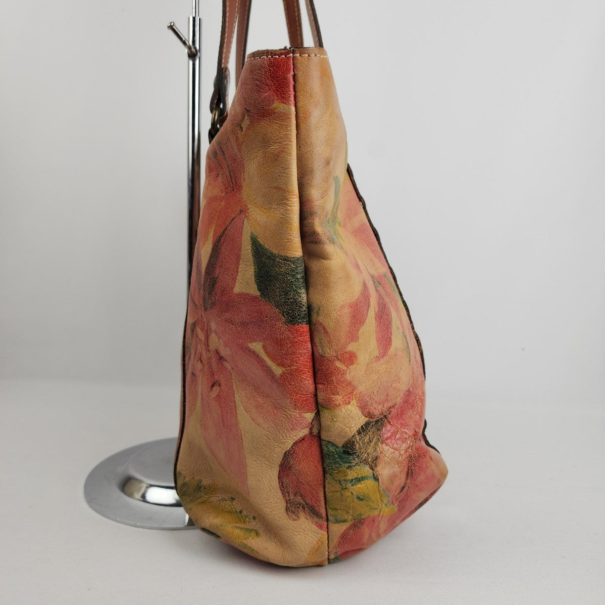 Patricia Nash SIENNA SUNSET Floral Print Leather Tote Purse