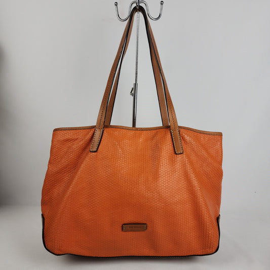 The Trend Orange Leather Tote Purse