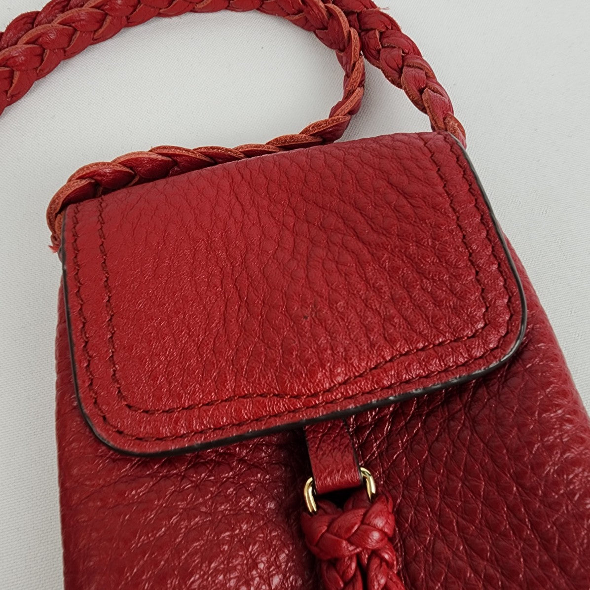 Rebecca Minkoff Red Leather Tassel Phone Wallet Crossbody Purse