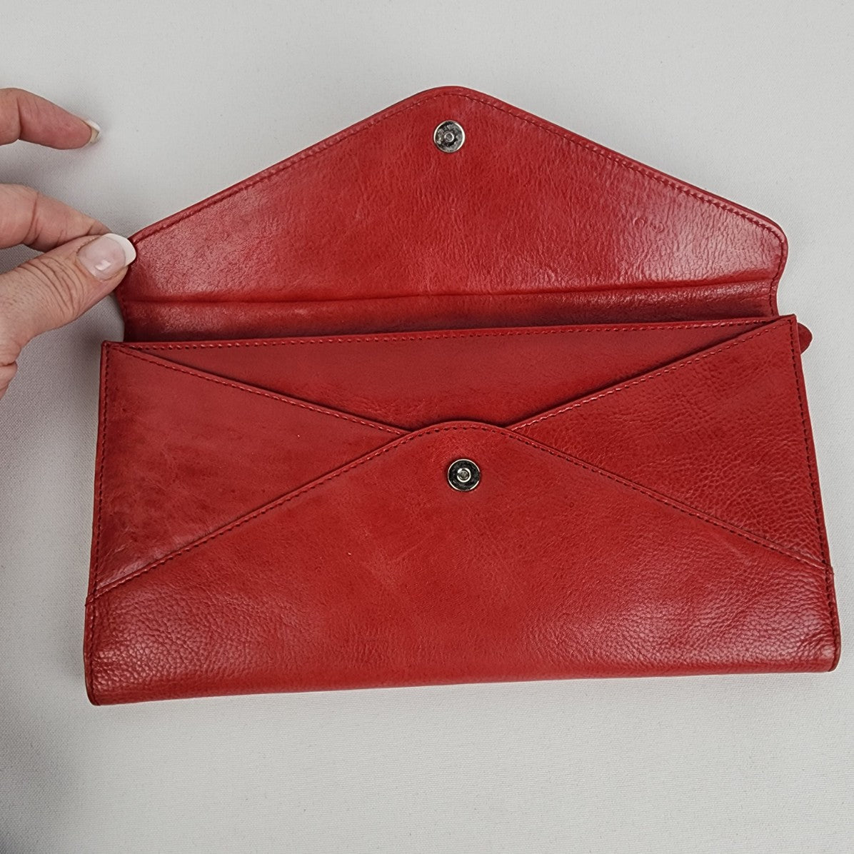 Danier Red Leather Travel Wallet