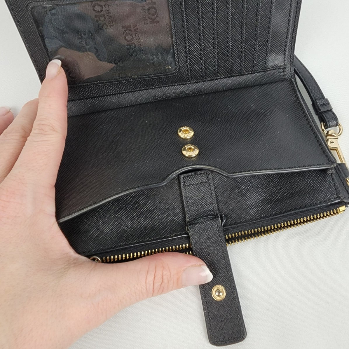 Michael Kors Black Leather Fold Wallet