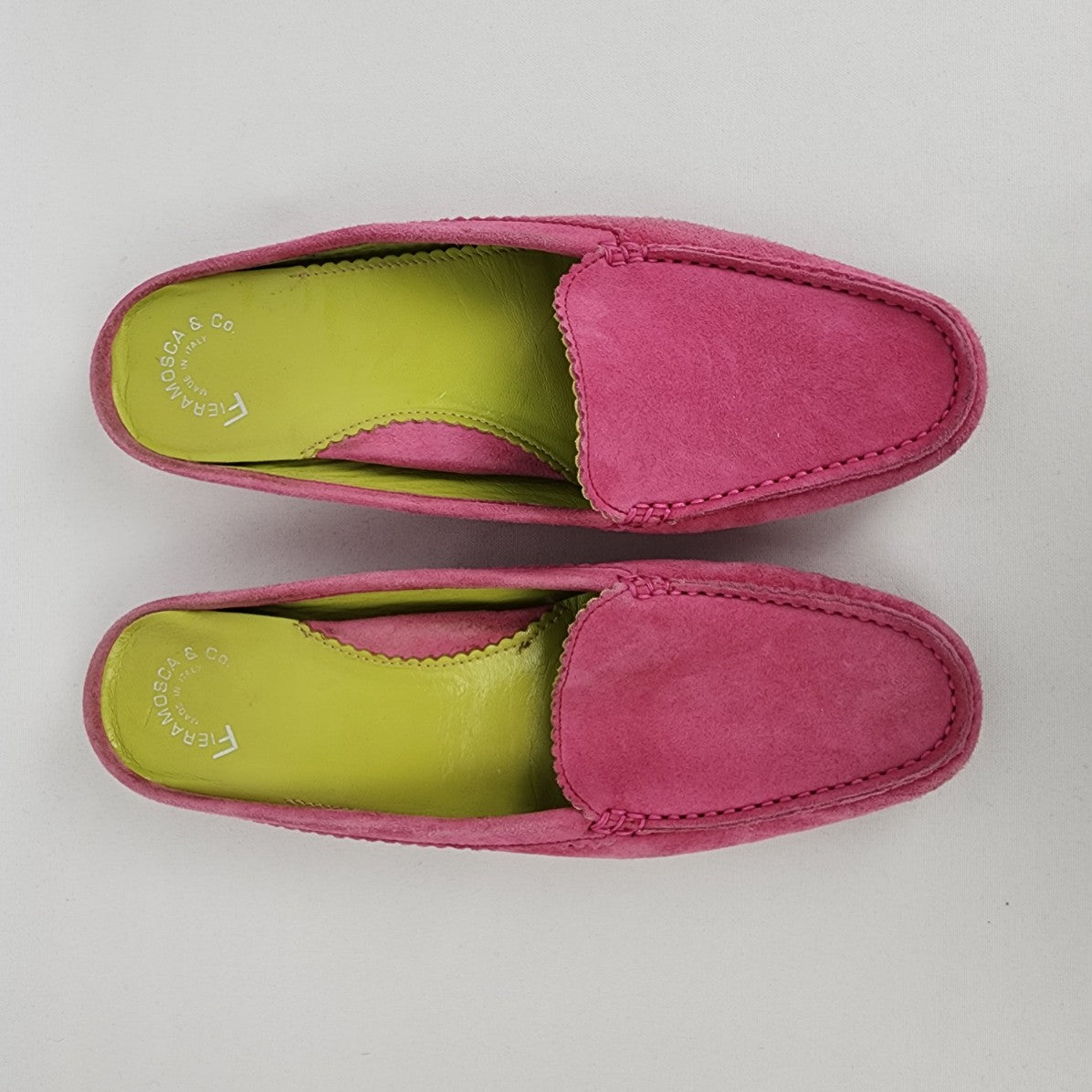 Fieramosca & Co Pink Suede Slip On Mule Shoes Size 6