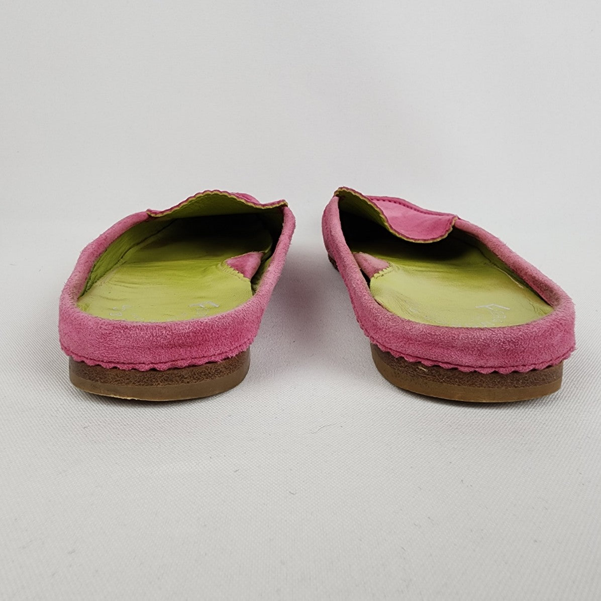 Fieramosca & Co Pink Suede Slip On Mule Shoes Size 6