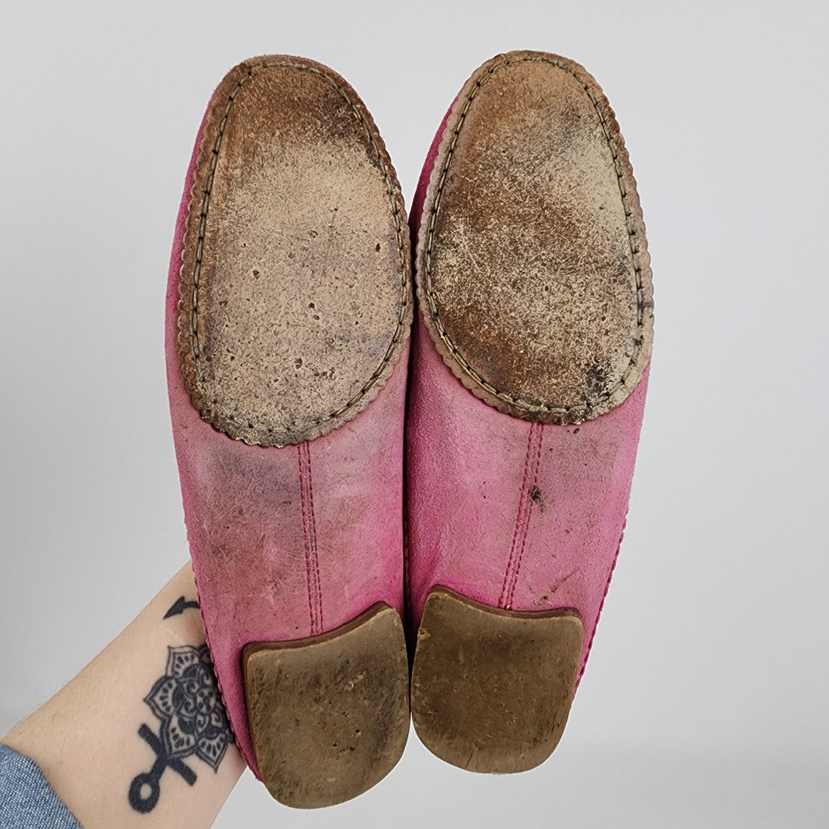 Fieramosca & Co Pink Suede Slip On Mule Shoes Size 6