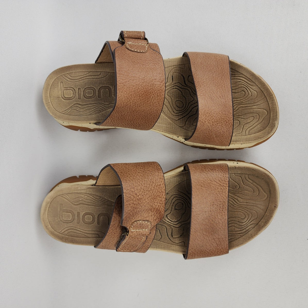 BIONICA Brown Nisha leather Velcro Sandals Size 9