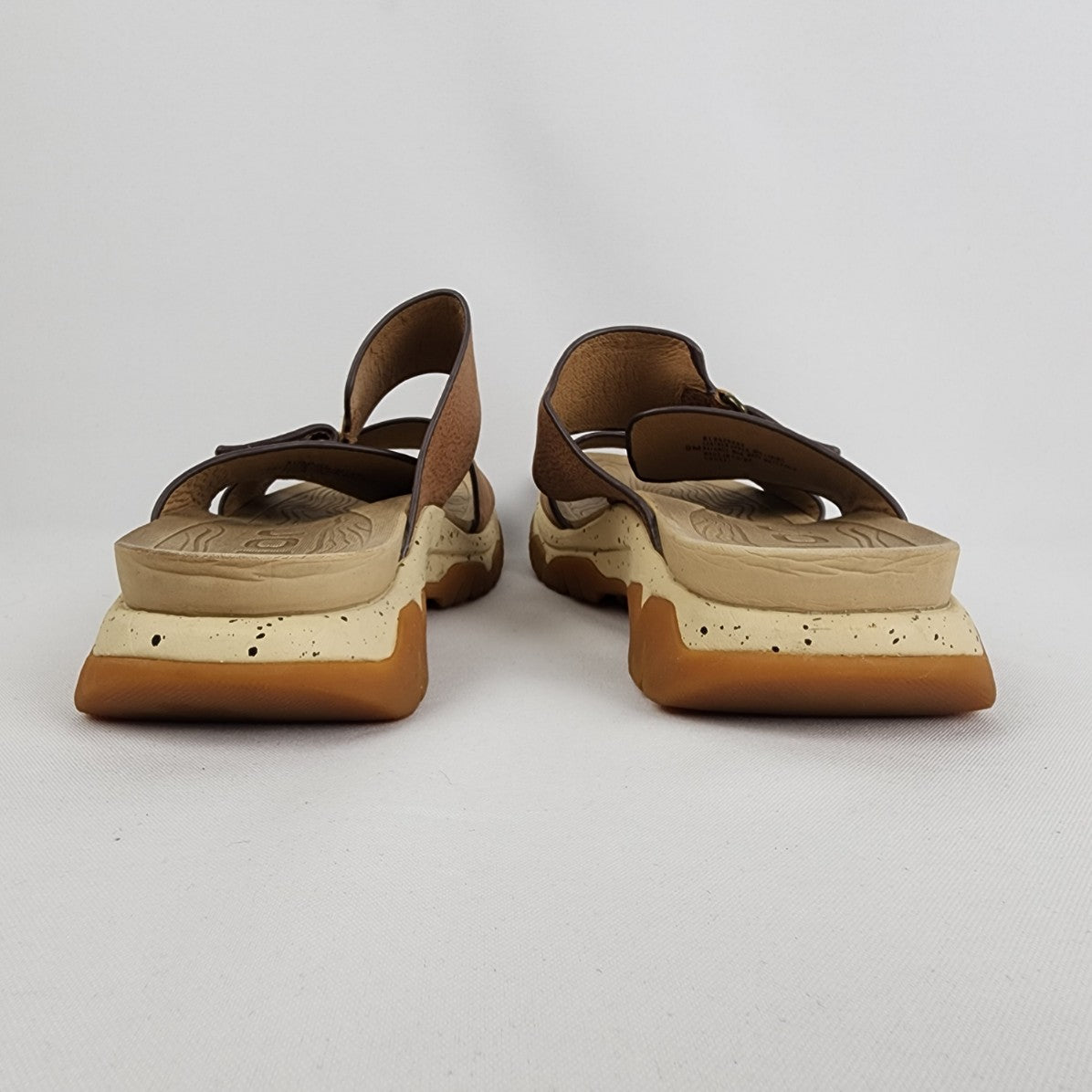 BIONICA Brown Nisha leather Velcro Sandals Size 9