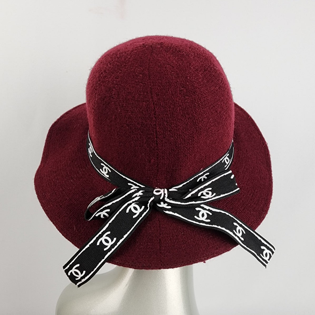 Burgundy Designer Inspired Wool Wide Brim Hat