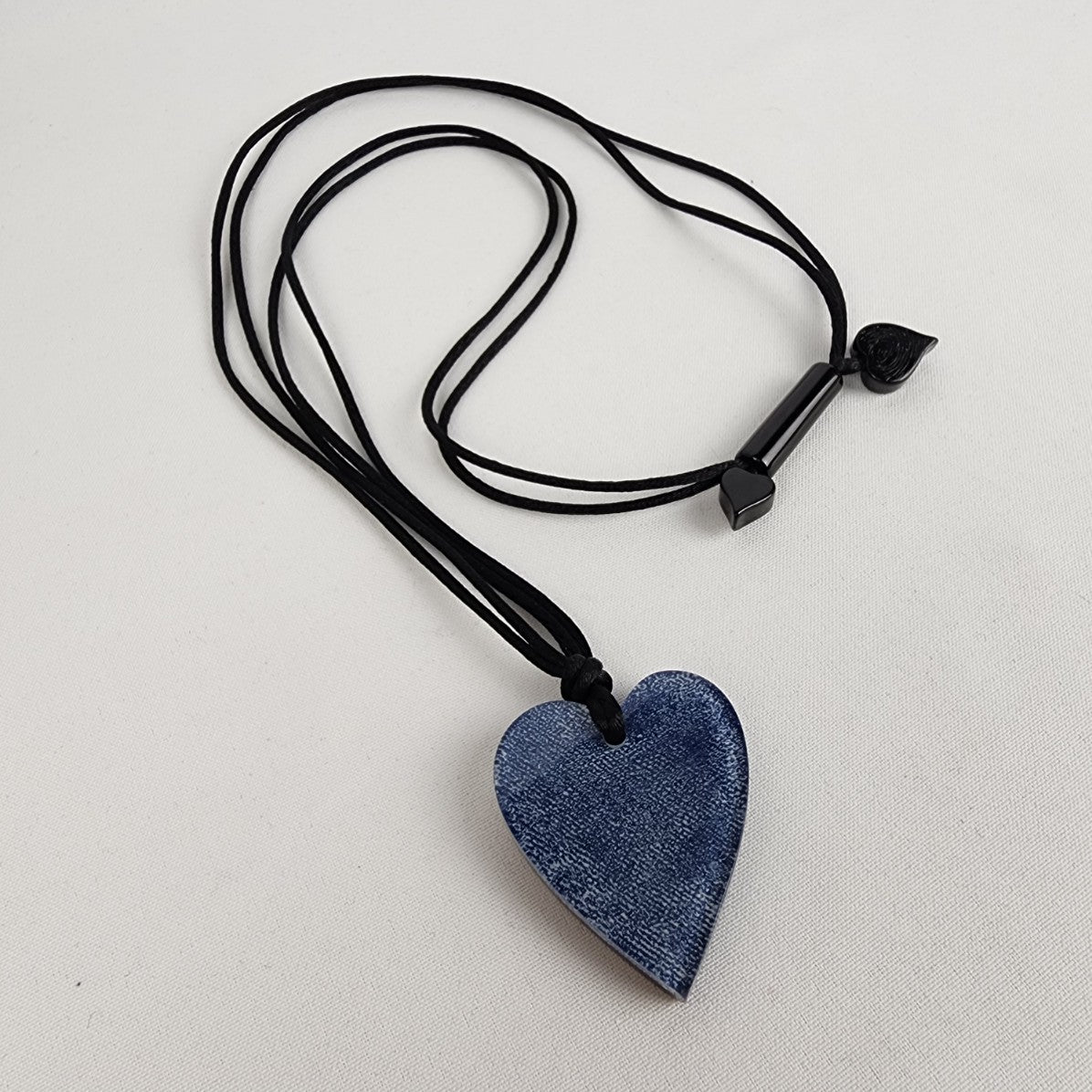 Zsiska Denim Blue Oversize Heart Adjustable Necklace