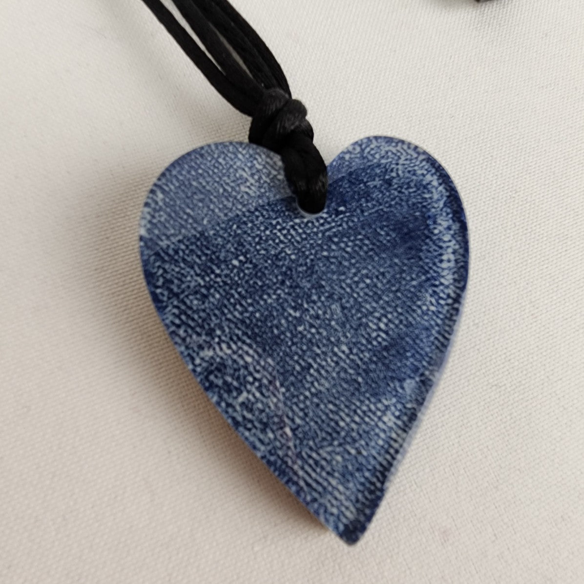 Zsiska Denim Blue Oversize Heart Adjustable Necklace