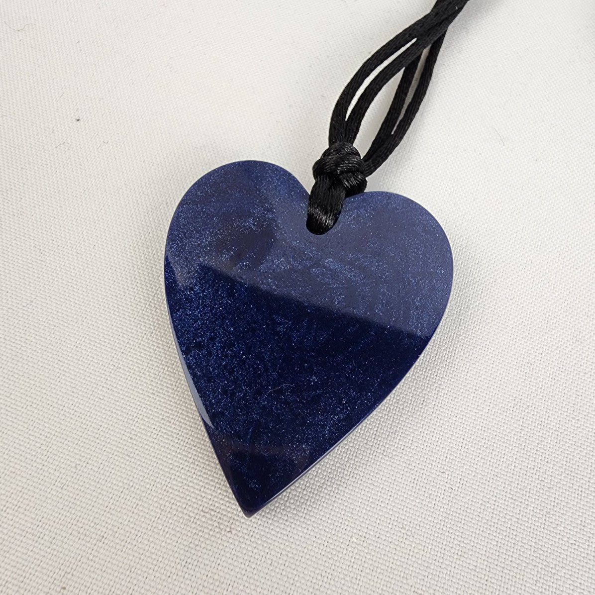 Zsiska Denim Blue Oversize Heart Adjustable Necklace