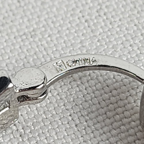 Silver Tone Black Crystal Hoop Earrings