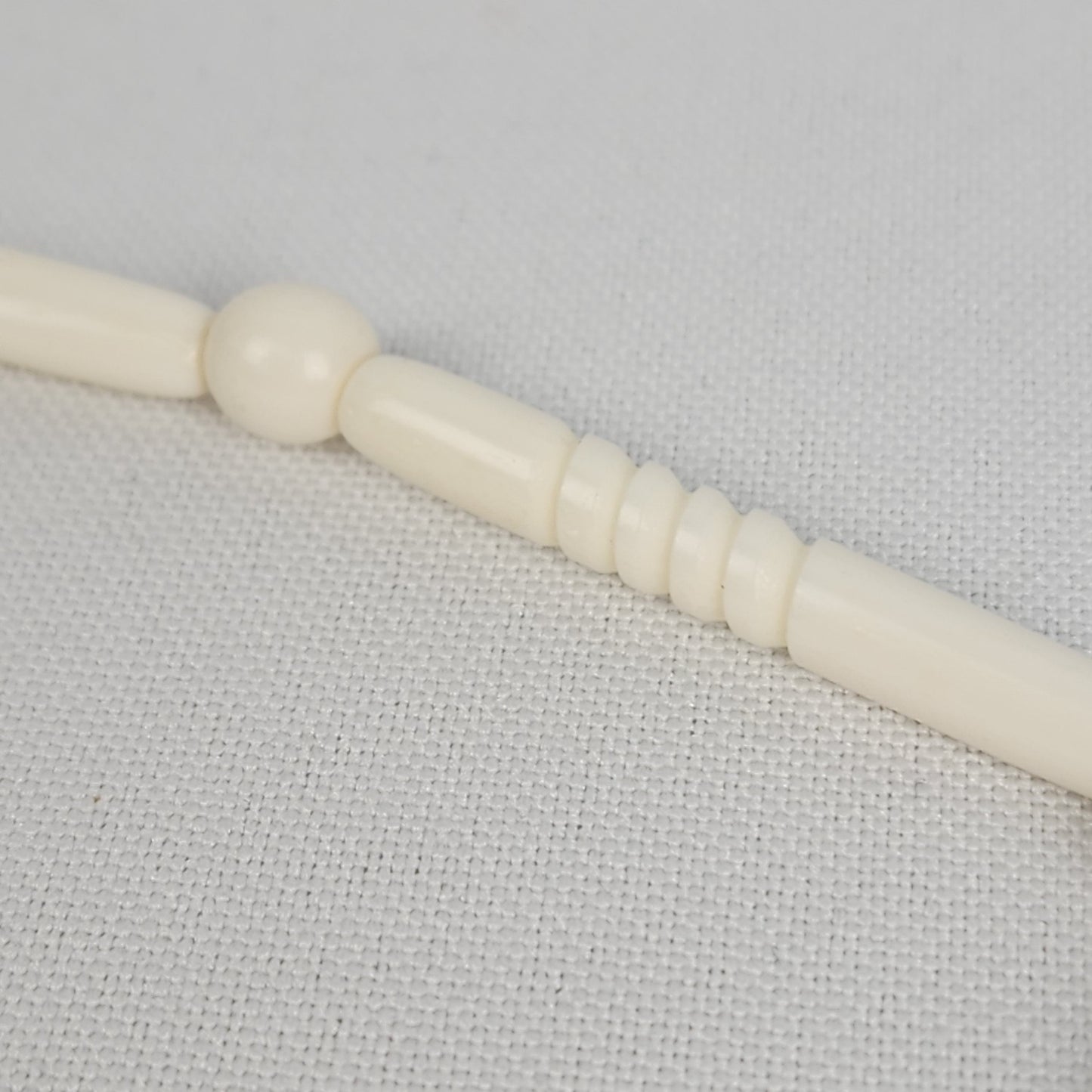 Vintage White Carved Twisted Bead Necklace