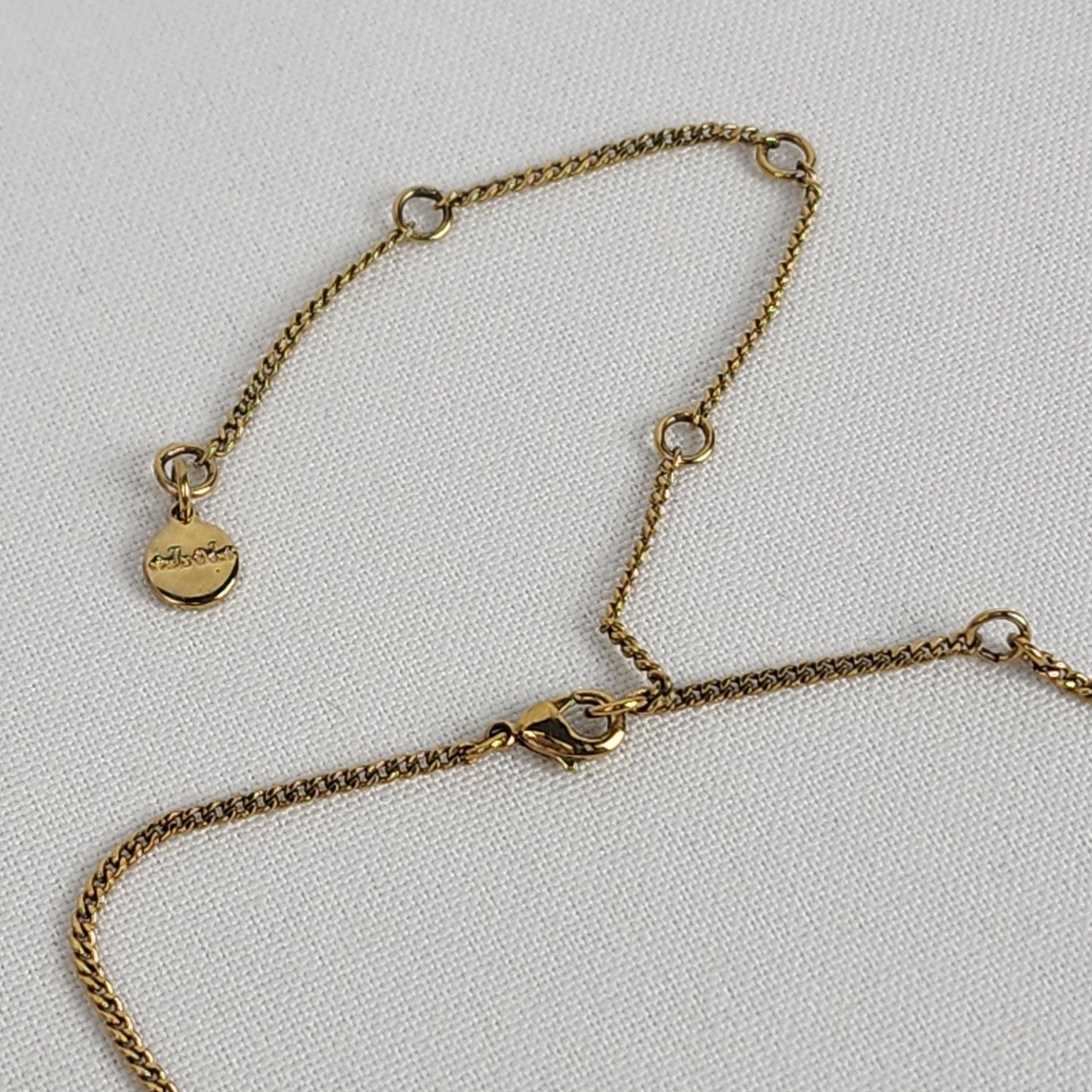 Stella & Dot Gold Tone Double Horn Pendant Necklace