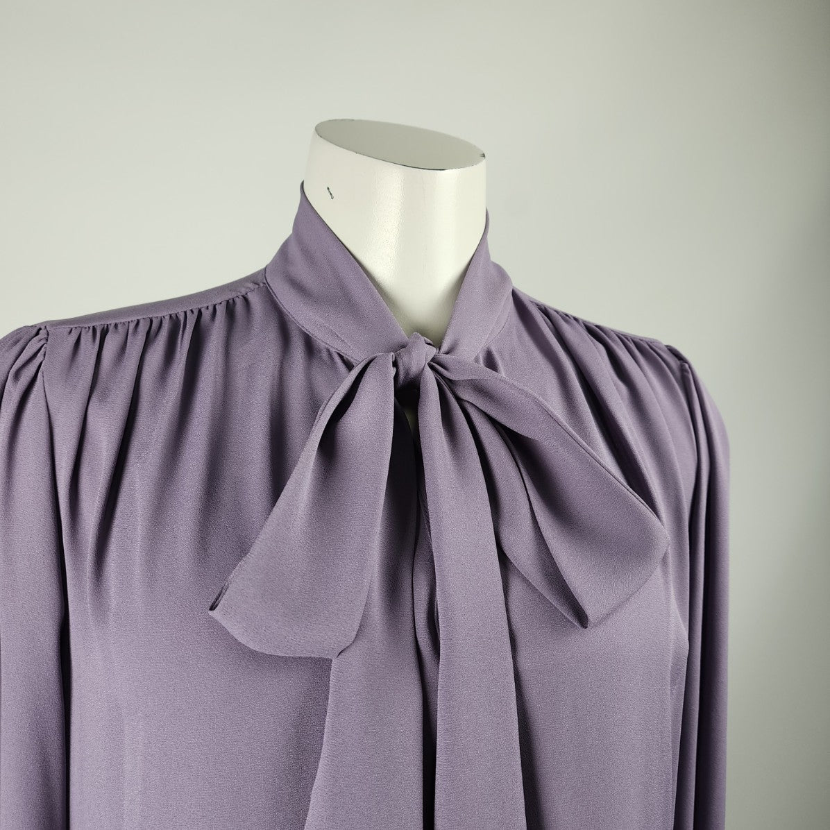 7th Avenue Design Studio Lilac Purple Neck Tie Blouse Size S