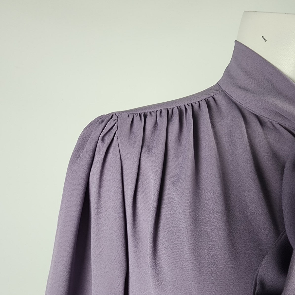 7th Avenue Design Studio Lilac Purple Neck Tie Blouse Size S