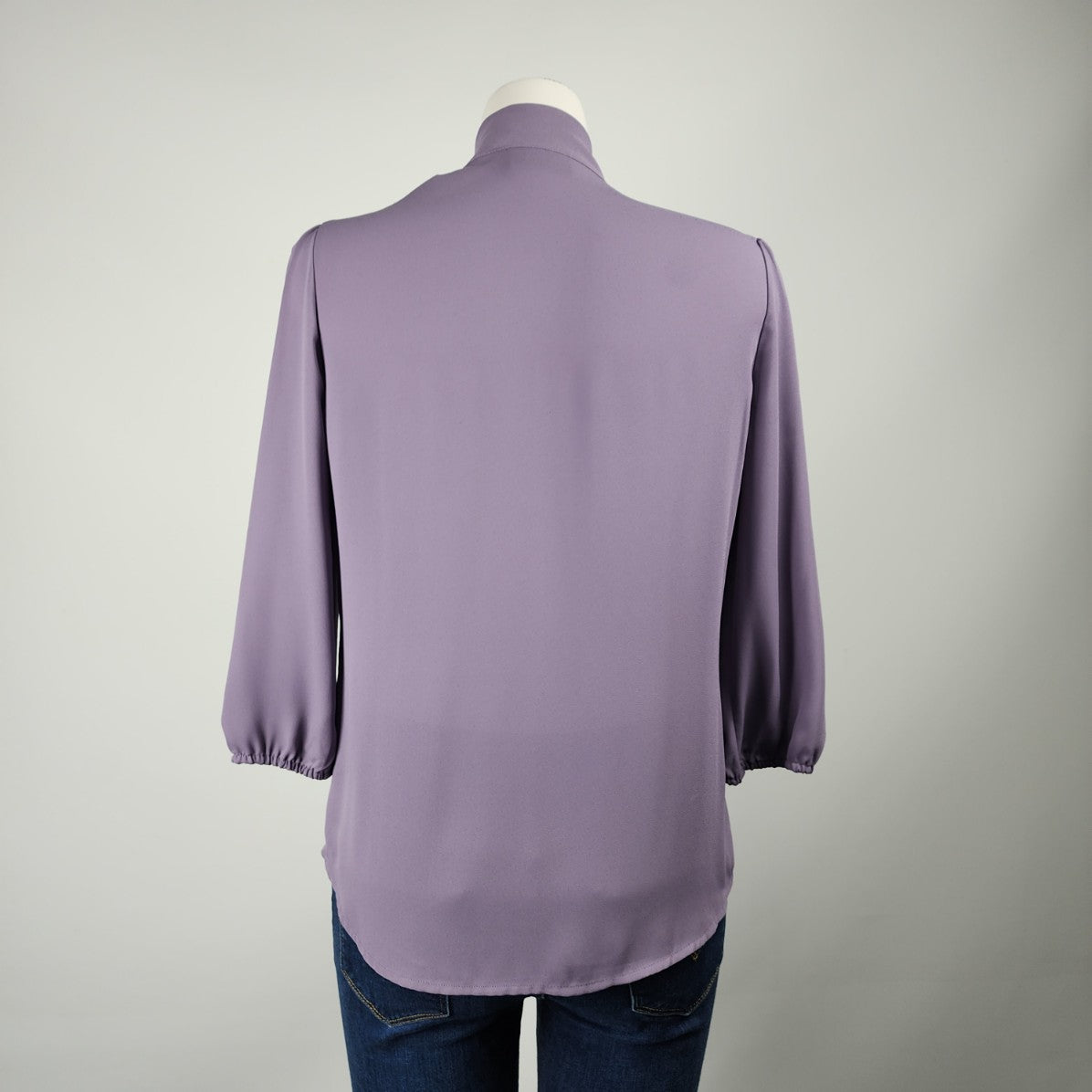 7th Avenue Design Studio Lilac Purple Neck Tie Blouse Size S