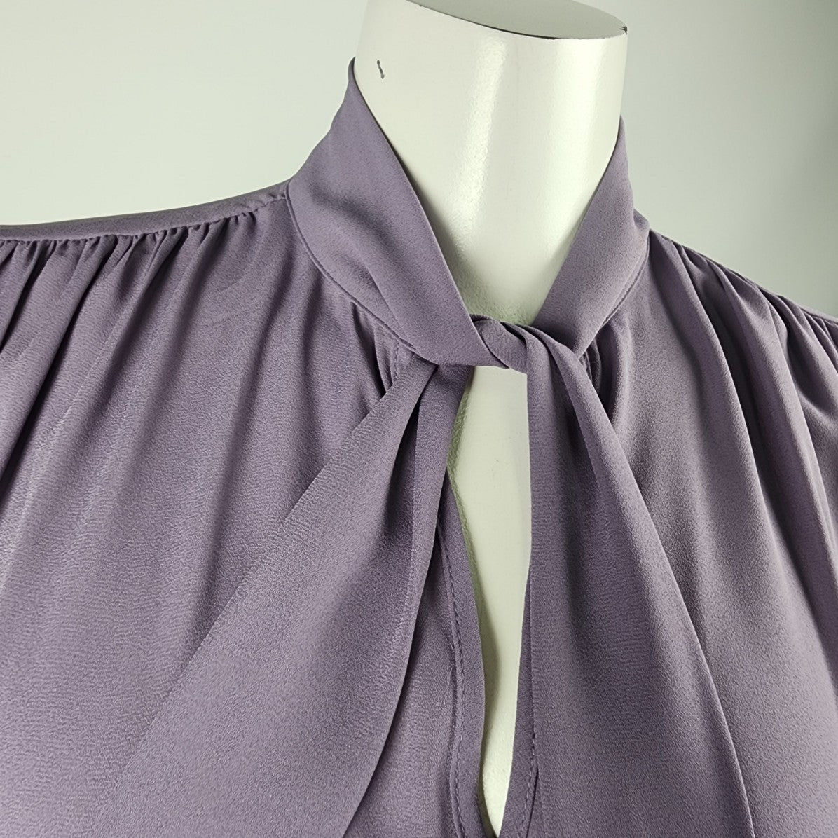 7th Avenue Design Studio Lilac Purple Neck Tie Blouse Size S