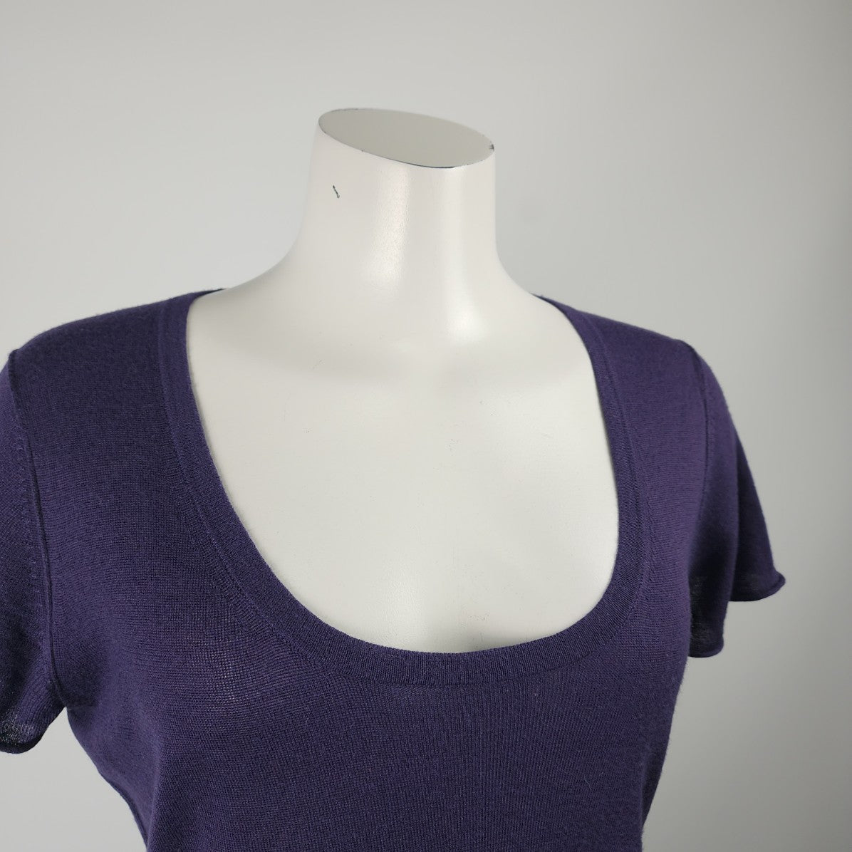 Line Purple Knit Cashmere Short Sleeve Top Size XL