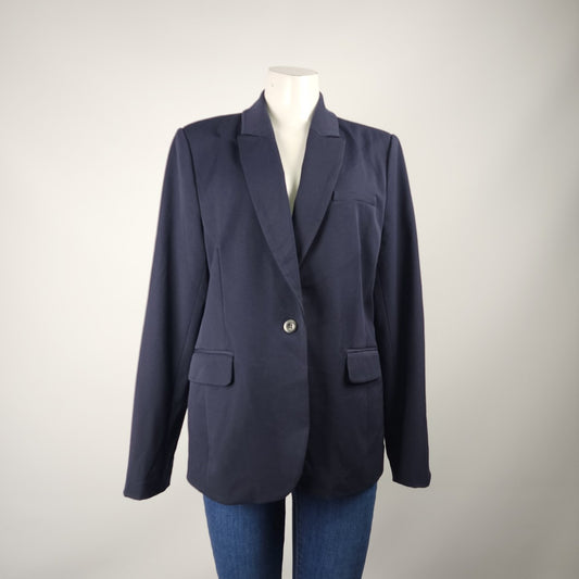 Melanie Lyne Navy One Button Blazer Size 14