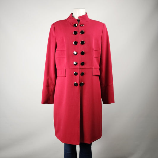 Insight Red Military Inspired Long Line Jacket Size 14