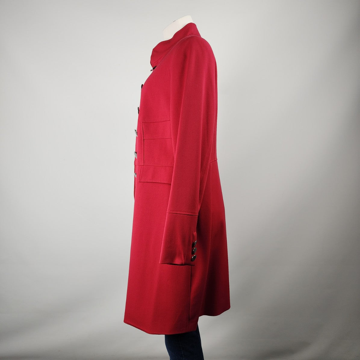 Insight Red Military Inspired Long Line Jacket Size 14