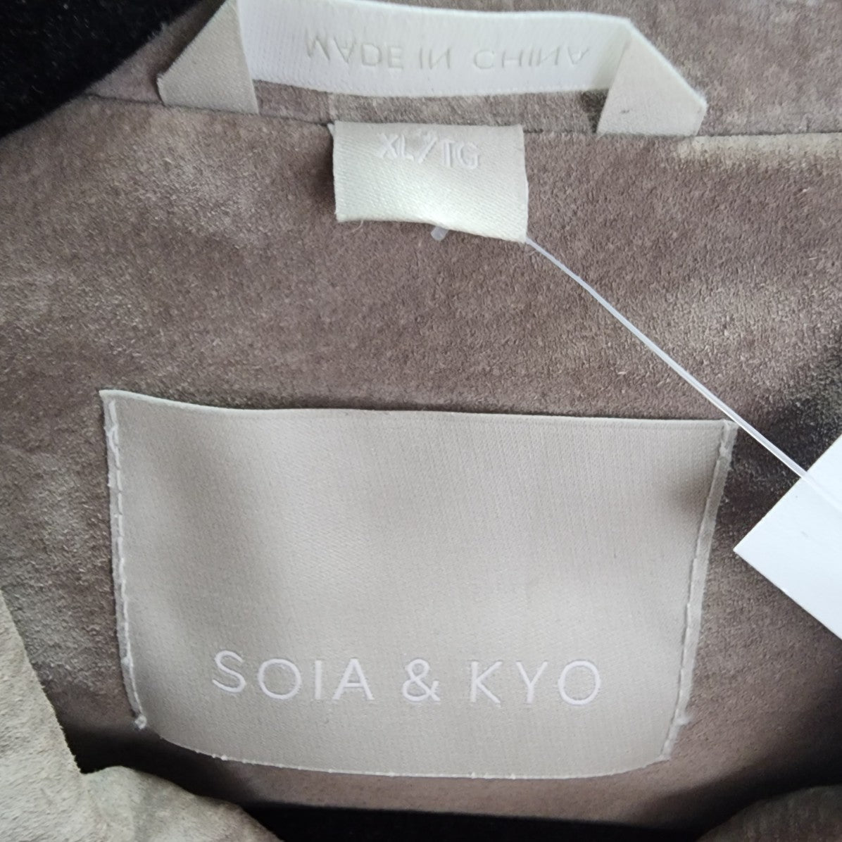 Soia & Kyo Taupe Suede Button Up Jacket Size XL