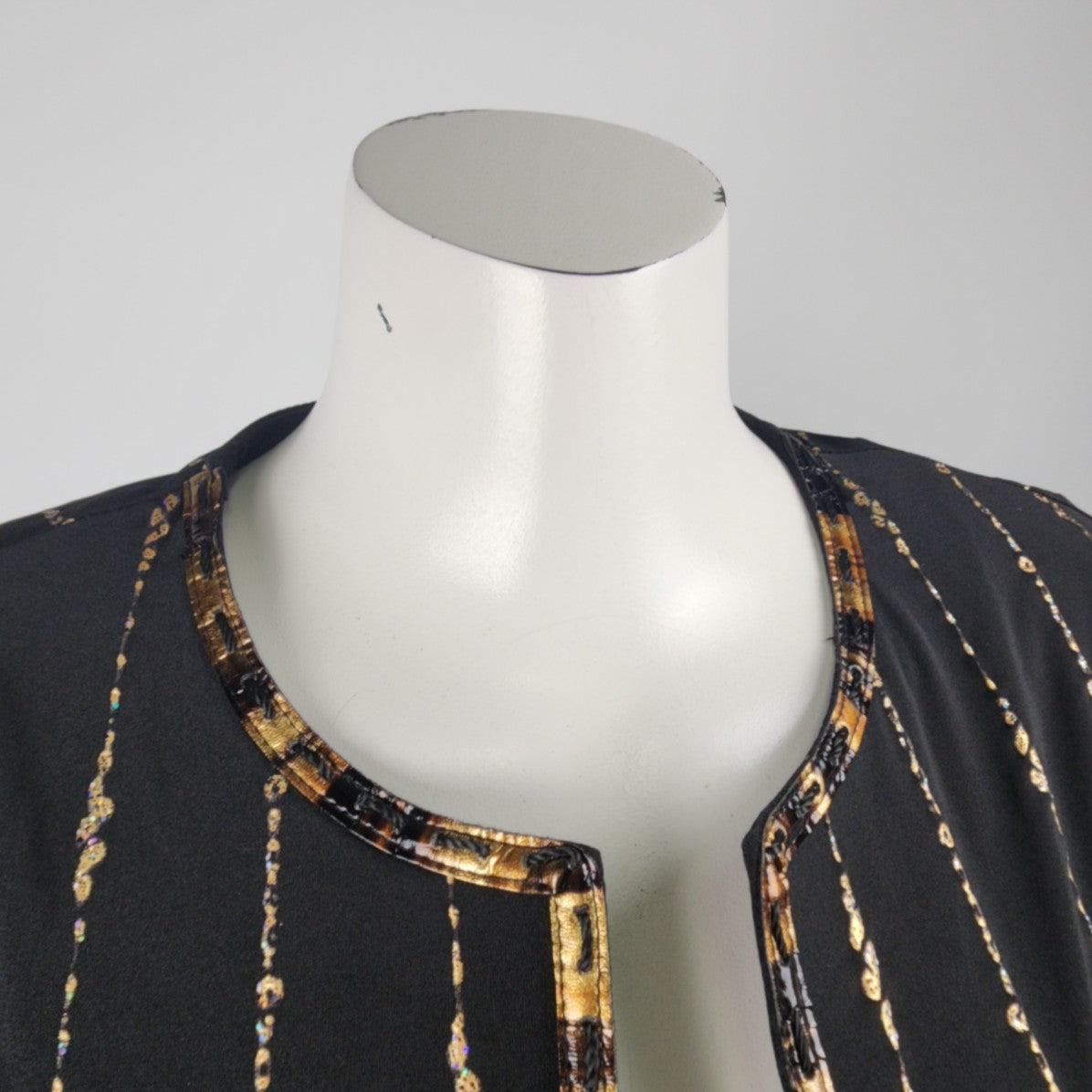 Joseph Ribkoff Black & Gold Beaded Jacket Size M