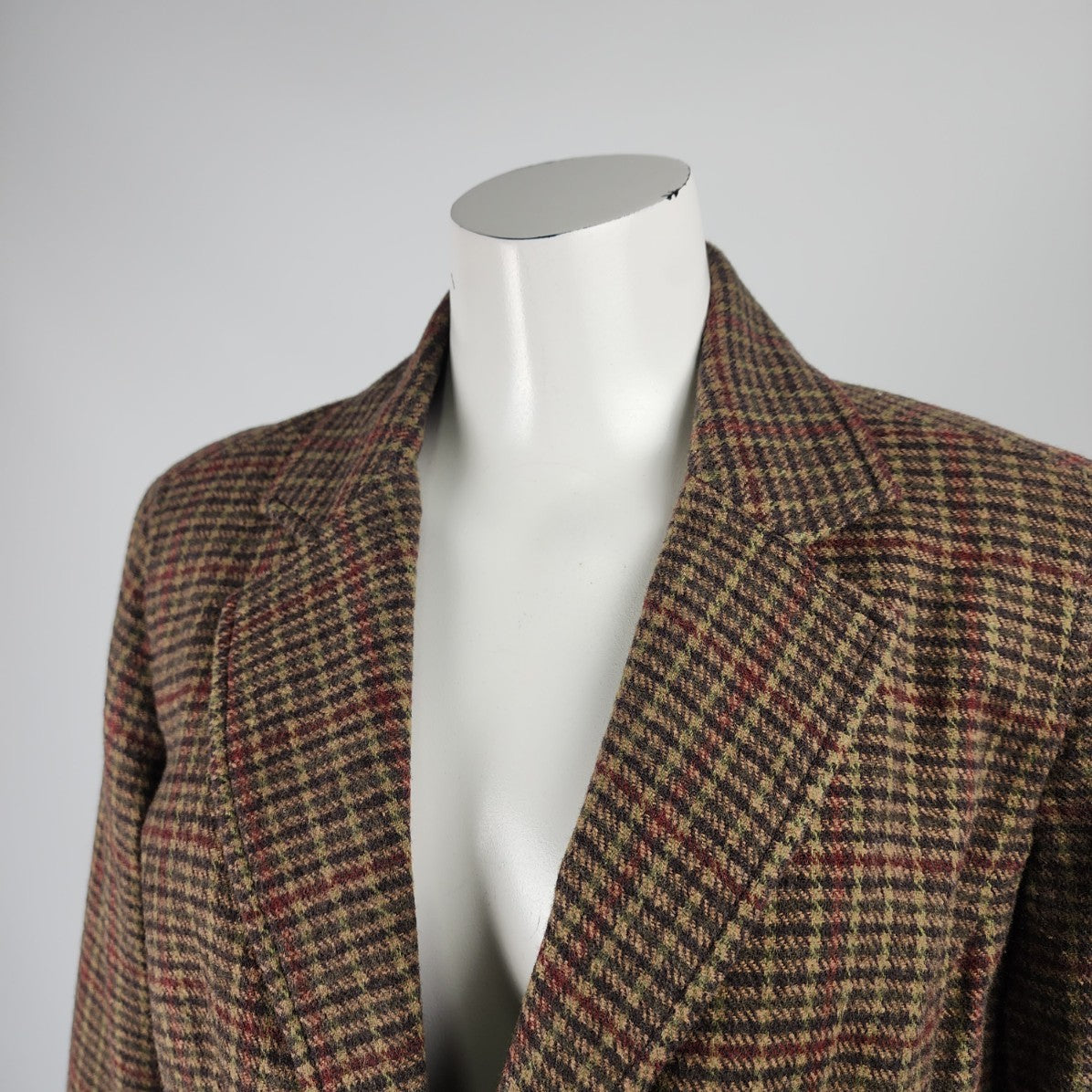 Smart Set Green & Red Wool Blend Plaid Two Button Blazer Size 15