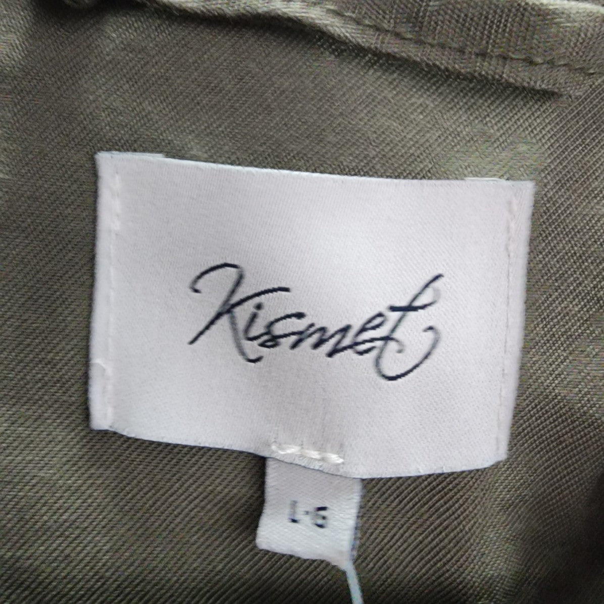 Kismet Green Khaki Button Up Light Jacket Size L