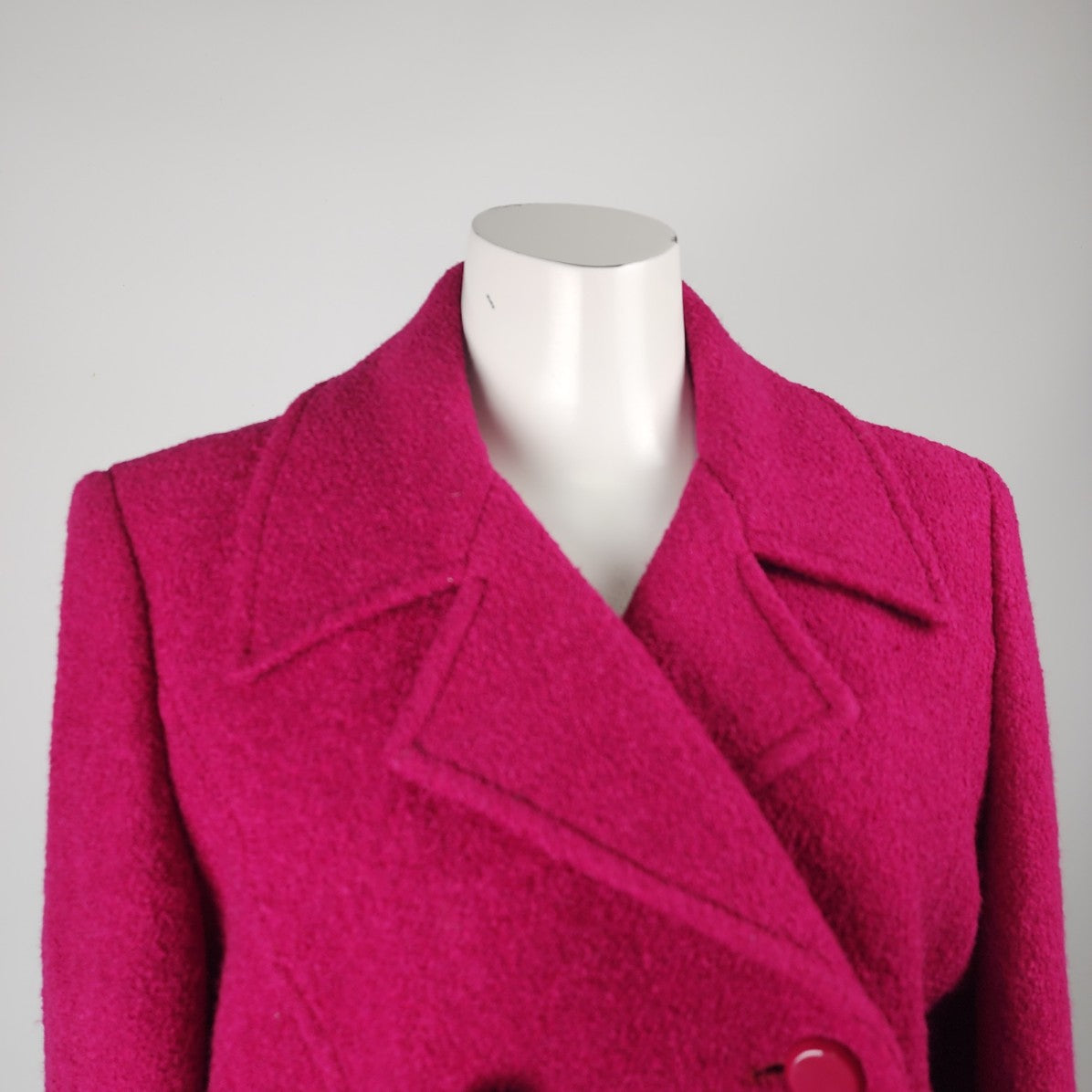 Jacques Vert Pink Wool Double Breasted Pea Coat Size 12