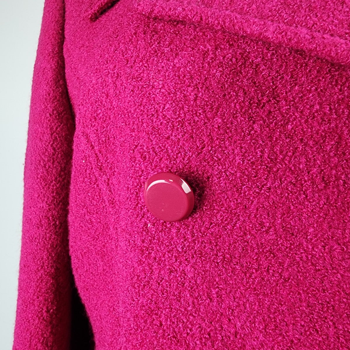 Jacques Vert Pink Wool Double Breasted Pea Coat Size 12