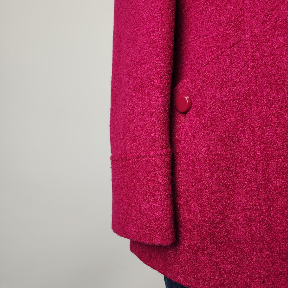 Jacques Vert Pink Wool Double Breasted Pea Coat Size 12