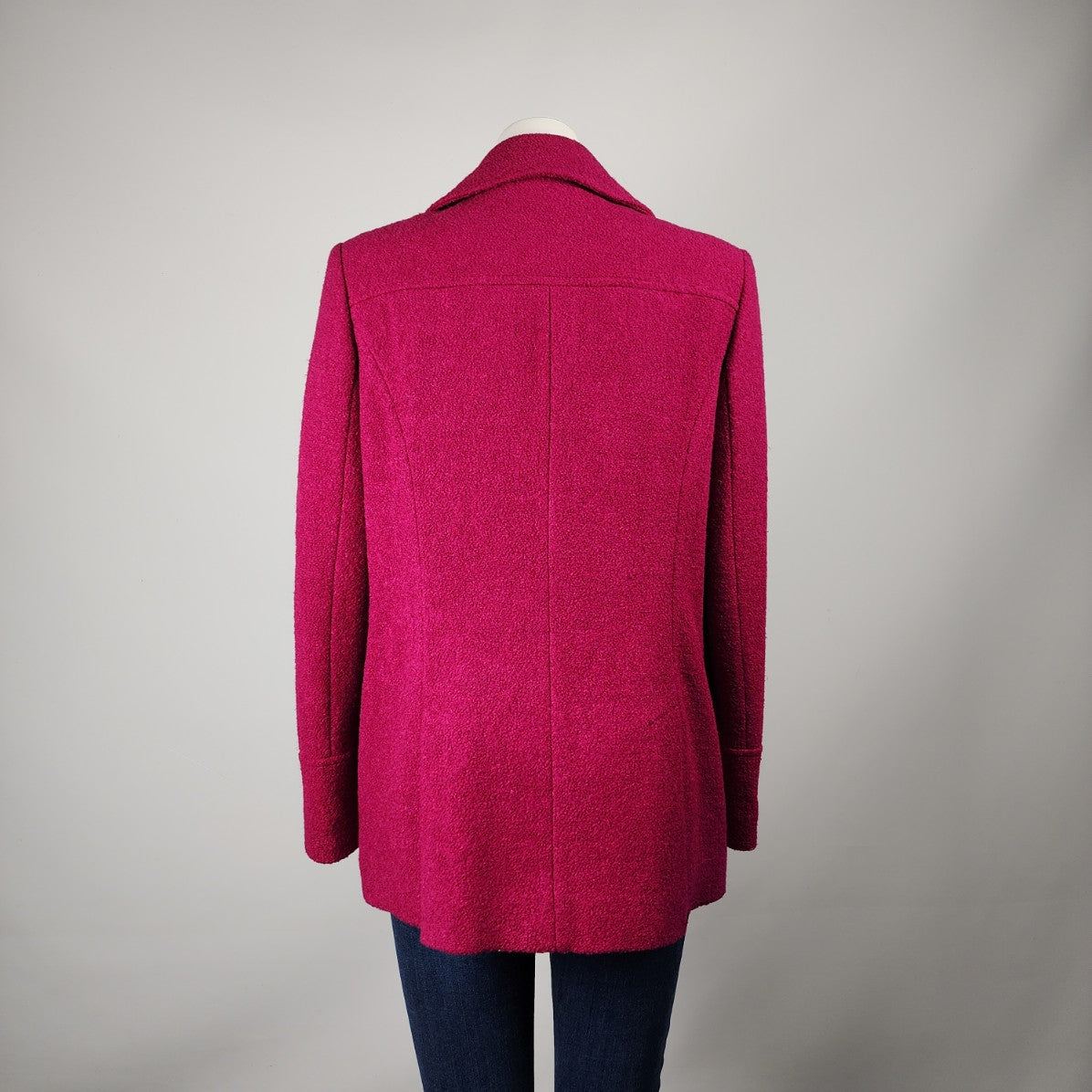 Jacques Vert Pink Wool Double Breasted Pea Coat Size 12