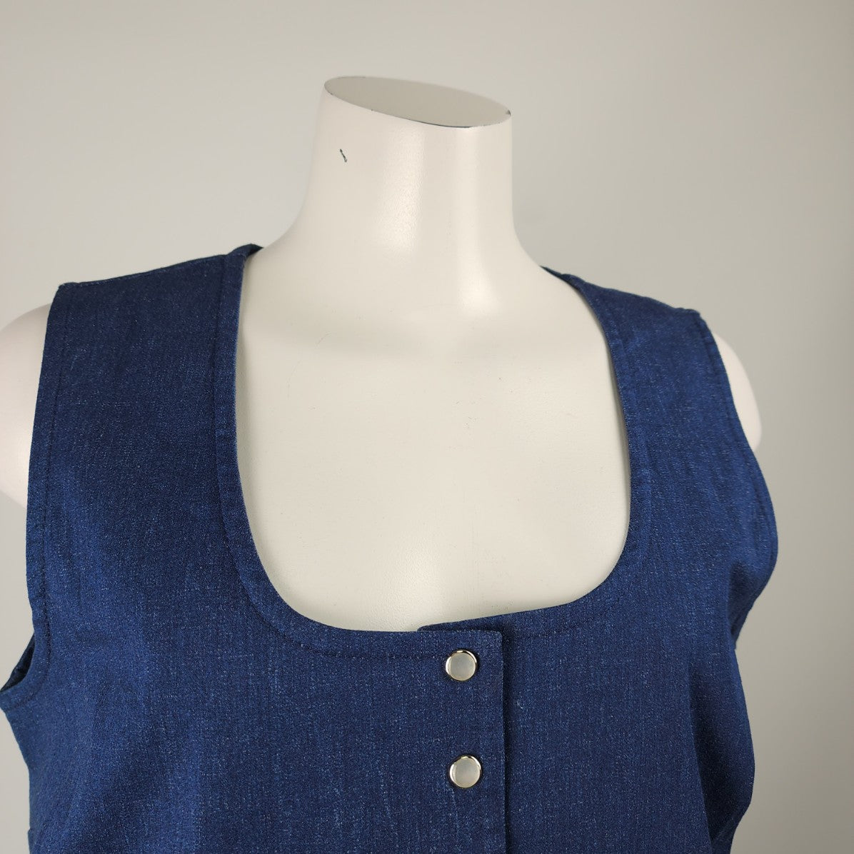 Blue Denim Snap Front Vest Size L