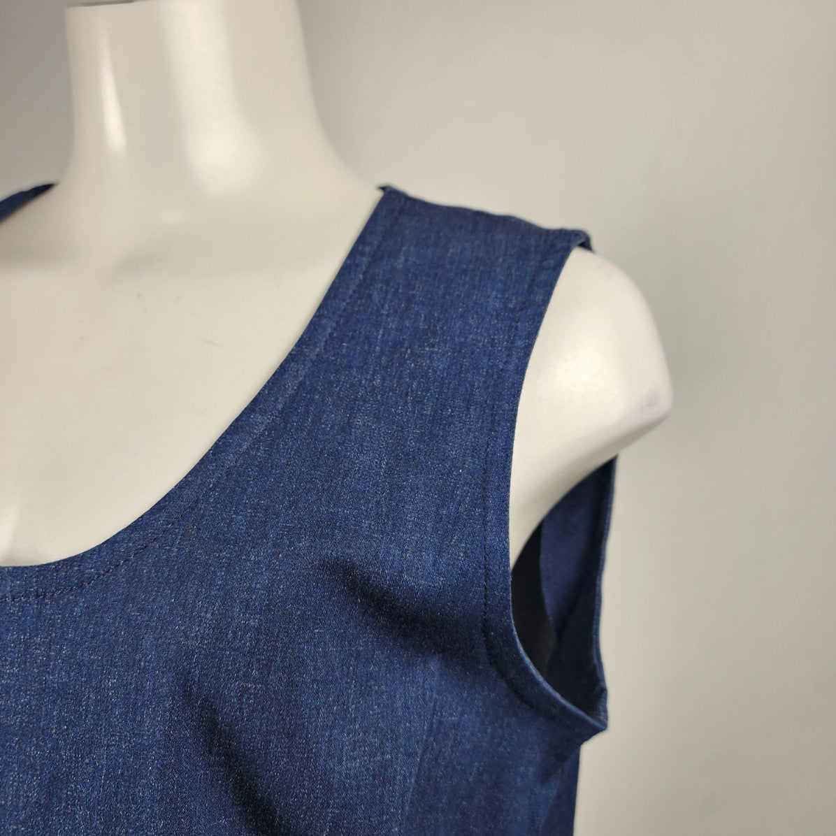 Blue Denim Snap Front Vest Size L