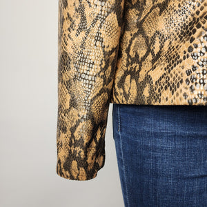 Vintage Joseph Ribkoff Reptile Print Zip Up Jacket Size 18