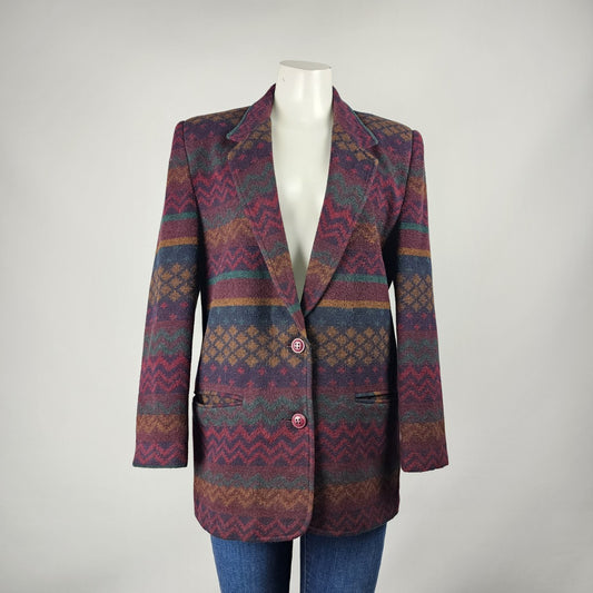 Vintage Career Moves Navaho Print Wool Blazer Size M