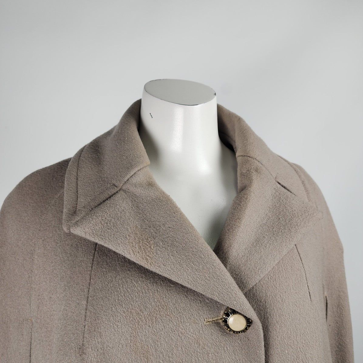 Vintage BMH Fashions Taupe Wool Cape Jacket Onesize