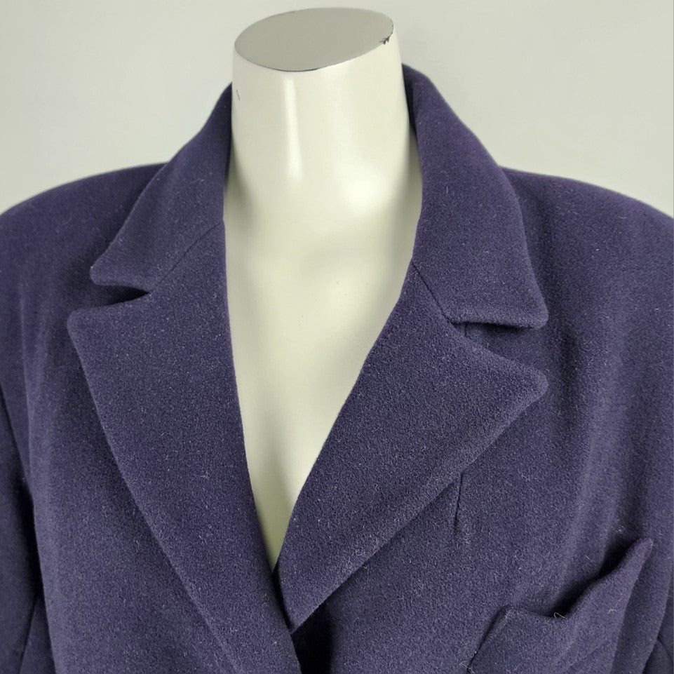 Vintage Martoni Navy Blue Wool & Cashmere Pea Coat Size M/L