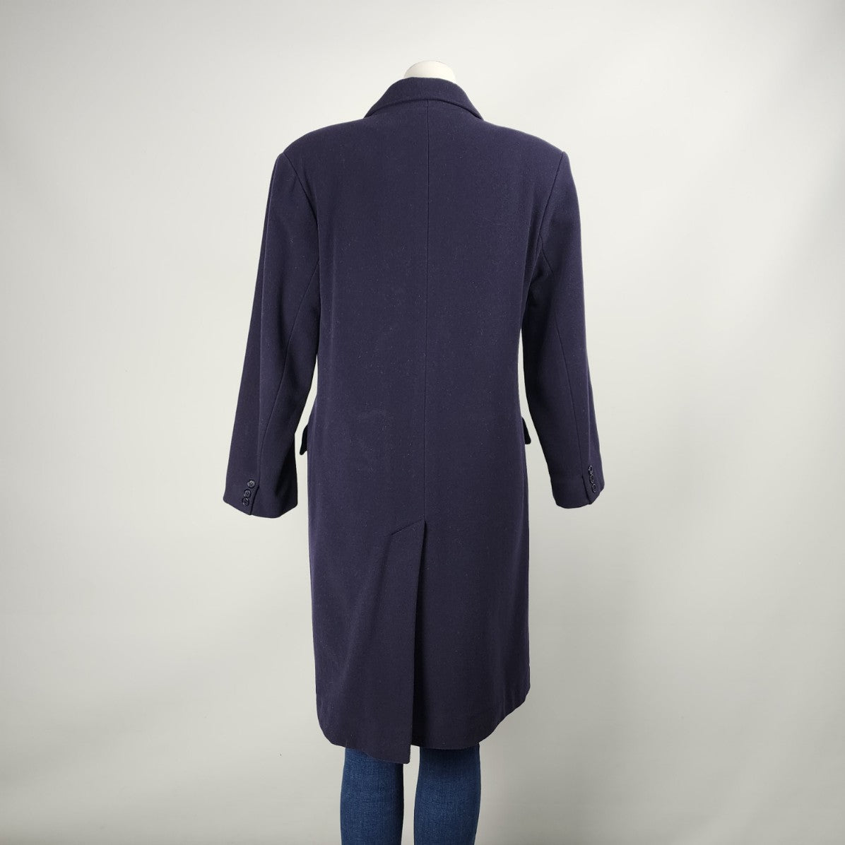 Vintage Martoni Navy Blue Wool & Cashmere Pea Coat Size M/L