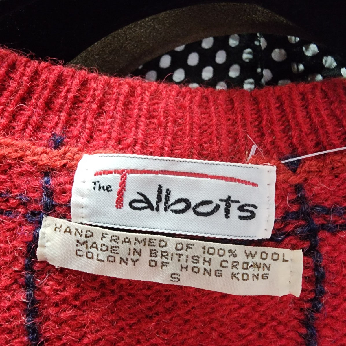 Vintage Talbots Red Wool Knit Geometric Print Sweater Vest Size S