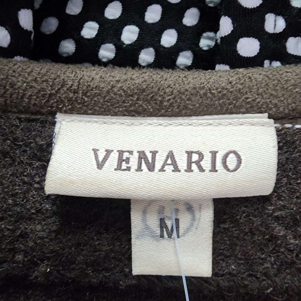 Vintage Venario Brown Wool Fur Trim Zip Up Vest Size M