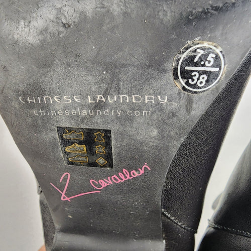 Kristin Cavallari Chinese Laundry Black Leather Ankle Boots Size 7.5